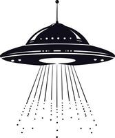 ai genererad silhuett avhudning UFO svart Färg endast vektor