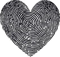 ai genererad silhuett finger skriva ut kärlek hjärta form svart Färg endast vektor