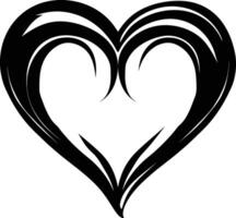ai genererad silhuett hjärta kärlek logotyp symbol svart Färg endast vektor