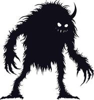 ai generiert Silhouette Monster- schwarz Farbe nur voll Körper vektor