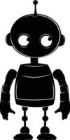 ai genererad silhuett söt robot svart Färg endast full kropp kropp vektor
