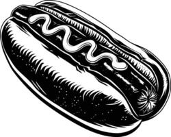 ai generiert Silhouette Hotdog schwarz Farbe nur voll Körper Körper vektor