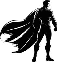 ai genererad silhuett hjälte svart Färg endast full kropp vektor