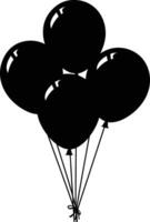 ai genererad silhuett ballong fest svart Färg endast vektor