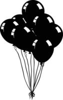 ai generiert Silhouette Ballon Party schwarz Farbe nur vektor