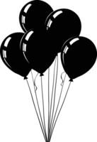 ai generiert Silhouette Ballon Party schwarz Farbe nur vektor