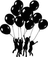 ai generiert Silhouette Ballon Party schwarz Farbe nur vektor