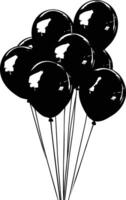 ai generiert Silhouette Ballon Party schwarz Farbe nur vektor