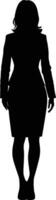ai generiert Silhouette Geschäft Frau schwarz Farbe nur voll Körper vektor