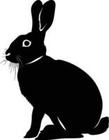 ai generiert Silhouette Hase schwarz Farbe nur voll Körper vektor