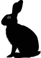 ai generiert Silhouette Hase schwarz Farbe nur voll Körper vektor