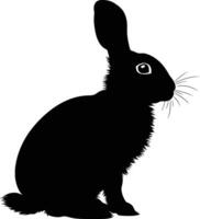 ai generiert Silhouette Hase schwarz Farbe nur voll Körper vektor