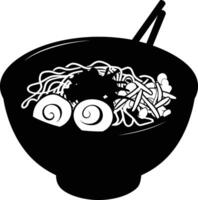 ai generiert Silhouette Ramen oder ramyeon schwarz Farbe nur vektor