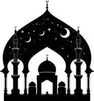 ai generiert Silhouette Segen Ramadan Stimmung Ramadan kareem islamisch Gruß Karte vektor