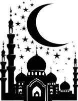 ai generiert Silhouette Segen Ramadan Stimmung Ramadan kareem islamisch Gruß Karte vektor