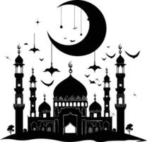 ai generiert Silhouette Segen Ramadan Stimmung Ramadan kareem islamisch Gruß Karte vektor