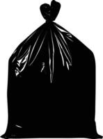 ai generiert Silhouette Plastik Tasche schwarz Farbe nur vektor