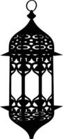 ai generiert Silhouette Segen Ramadan Stimmung Laterne schwarz Farbe nur vektor