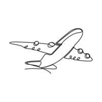 flygplan kontinuerlig enda linje konst vektorer och illustrationer design.
