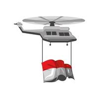 helikopter med Indonesiens flagga vektor