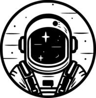 astronaut, minimalistisk och enkel silhuett - vektor illustration