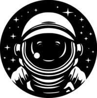 astronaut - minimalistisk och platt logotyp - vektor illustration