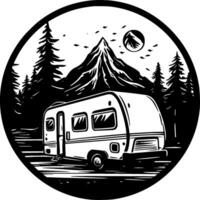 Camping - - minimalistisch und eben Logo - - Vektor Illustration