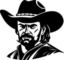Cowboy - - schwarz und Weiß isoliert Symbol - - Vektor Illustration