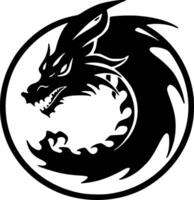 Drachen - - minimalistisch und eben Logo - - Vektor Illustration