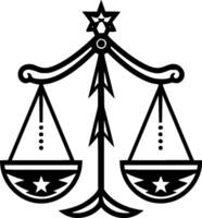 rättvisa - minimalistisk och platt logotyp - vektor illustration