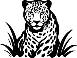 Leopard - - schwarz und Weiß isoliert Symbol - - Vektor Illustration