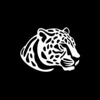 leopard, svart och vit vektor illustration