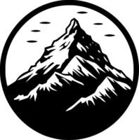 Berge - - schwarz und Weiß isoliert Symbol - - Vektor Illustration