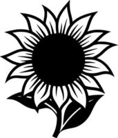 Sonnenblume - - schwarz und Weiß isoliert Symbol - - Vektor Illustration