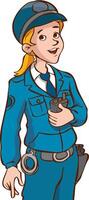 Vektor Illustration von Polizei Frau Stehen Pose