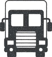 Vorderseite Aussicht LKW, Reise Symbol Vektor Illustration im Briefmarke Stil