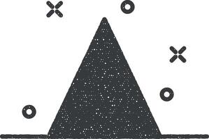 Pyramide Diagramm farbig Symbol Vektor Illustration im Briefmarke Stil