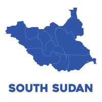 detailliert Süd Sudan Karte vektor