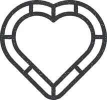 Herz Gliederung Symbol Vektor Illustration im Briefmarke Stil