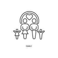 Familie Konzept Linie Symbol. einfach Element Illustration. Familie Konzept Gliederung Symbol Design. vektor