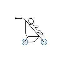 barn i en sittvagn begrepp linje ikon. enkel element illustration. barn i en sittvagn begrepp översikt symbol design. vektor