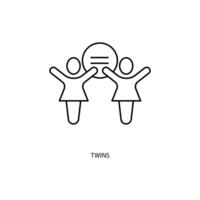 Zwillinge Konzept Linie Symbol. einfach Element Illustration. Zwillinge Konzept Gliederung Symbol Design. vektor