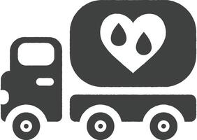 Blut Lieferung, Transport Symbol Vektor Illustration im Briefmarke Stil