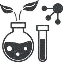Biologie, Molekül, chemisch Symbol Vektor Illustration im Briefmarke Stil