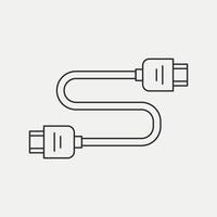 hdmi Kabel Linie Symbol. Vektor Illustration