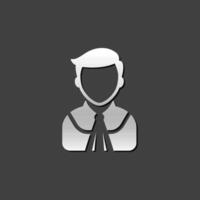 bedöma avatar ikon i metallisk grå Färg stil. rättvisa lag domstol rättegång vektor