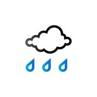 regnerisch Symbol im Duo Ton Farbe. Jahreszeit Prognose Monsun nass vektor