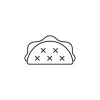 taco ikon i tunn översikt stil vektor