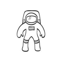 hand dragen skiss ikon astronaut vektor