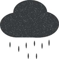 regn ikon vektor illustration i stämpel stil